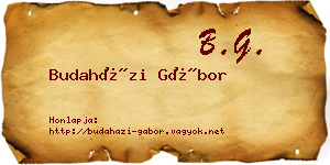 Budaházi Gábor névjegykártya